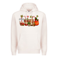 Pale Pink christmas cup cakes coffee cups Premium Hoodie - CowGirlArtShop