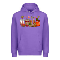 Purple christmas cup cakes coffee cups Premium Hoodie - CowGirlArtShop