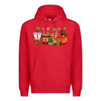 Red christmas cup cakes coffee cups Premium Hoodie - CowGirlArtShop