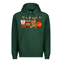 Sports Green christmas cup cakes coffee cups Premium Hoodie - CowGirlArtShop