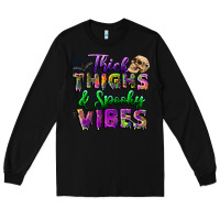 Black thick thighs and spooky vibes Long Sleeve Tee - BundleAndBundleShop