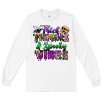 White thick thighs and spooky vibes Long Sleeve Tee - BundleAndBundleShop