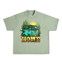 Oil Green camping caravan home Urban Heavy Tee - NancyCooperArtShop