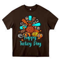 Chocolate Brown happy turkey day Heavy Core Tee - JahusDesignShop