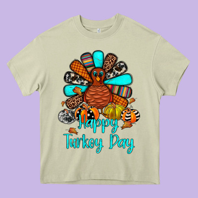 Happy Turkey Day Heavy Core Tee Designed By Jahusdesignshop