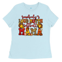 Baby Blue somebody's loud mouth softball mama Ladies Tee - Jasminsmagicworld