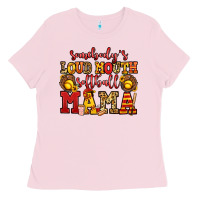 Bubblegum Pink somebody's loud mouth softball mama Ladies Tee - Jasminsmagicworld