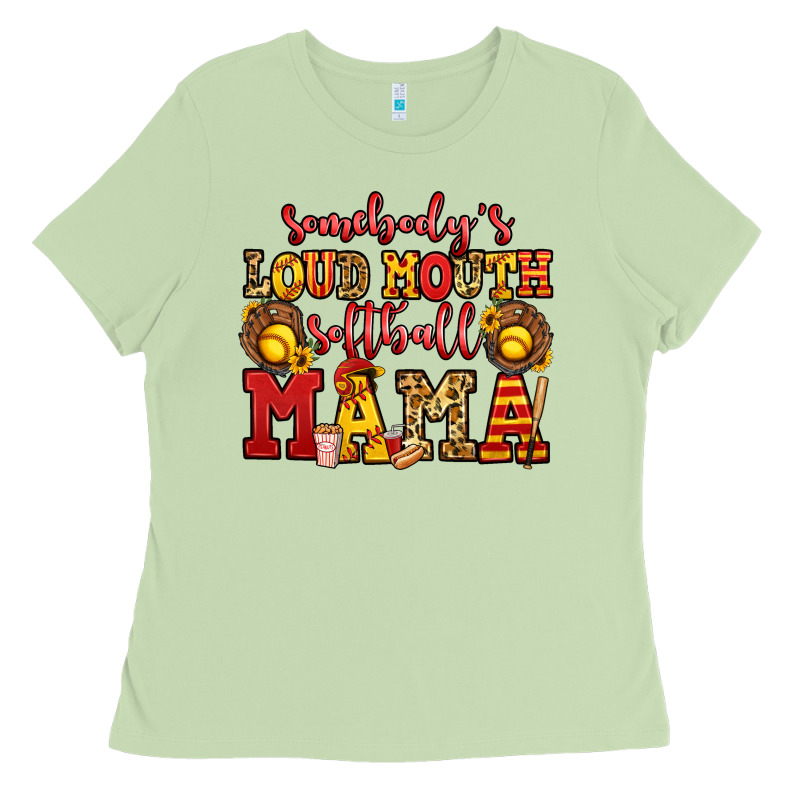Somebody's Loud Mouth Softball Mama Ladies Tee by Jasminsmagicworld | Teevron