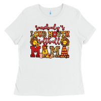White somebody's loud mouth softball mama Ladies Tee - Jasminsmagicworld
