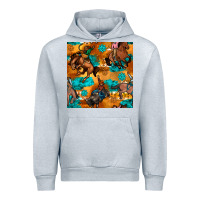 Heather Grey cowboy rodeo seamless pattern Urban Hoodie - BundleAndBundleShop