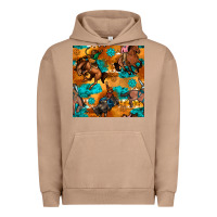Pigment Burro cowboy rodeo seamless pattern Urban Hoodie - BundleAndBundleShop