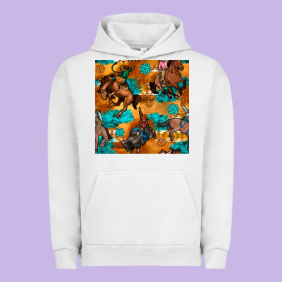 Cowboy Rodeo Seamless Pattern Urban Hoodie Designed By Bundleandbundleshop
