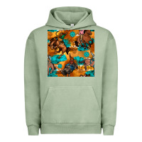 Pigment Oil Green cowboy rodeo seamless pattern Urban Hoodie - BundleAndBundleShop