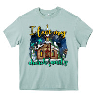 Arona Christmas church and snow   ı love my church family Heavy Core Tee - AdoDesignShop