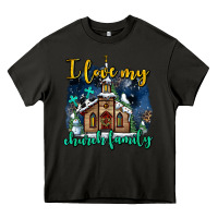 Asphalt Christmas church and snow   ı love my church family Heavy Core Tee - AdoDesignShop