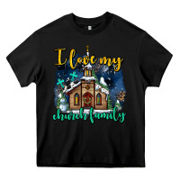 Black Christmas church and snow   ı love my church family Heavy Core Tee - AdoDesignShop