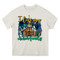 Cream Christmas church and snow   ı love my church family Heavy Core Tee - AdoDesignShop