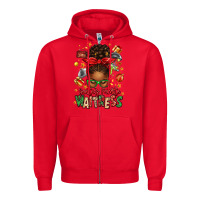 Red santa's favorite waitress messy bun Zipper Hoodie - texasbilliewilder