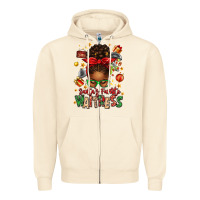 Sandshell santa's favorite waitress messy bun Zipper Hoodie - texasbilliewilder