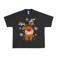 Pigment Black Christmas reindeer Urban Heavy Tee - MaliasSmallBusiness