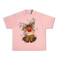 Salmon Christmas reindeer Urban Heavy Tee - MaliasSmallBusiness