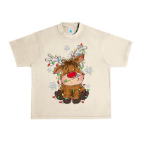 Sandshell Christmas reindeer Urban Heavy Tee - MaliasSmallBusiness