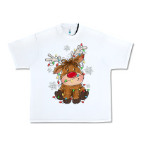White Christmas reindeer Urban Heavy Tee - MaliasSmallBusiness