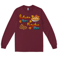 Burgundy Autumn Skies Pumpkin Pies Long Sleeve Tee - BundleAndBundleShop