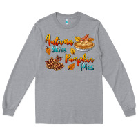Heather Grey Autumn Skies Pumpkin Pies Long Sleeve Tee - BundleAndBundleShop