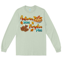 Matcha Autumn Skies Pumpkin Pies Long Sleeve Tee - BundleAndBundleShop