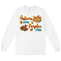 White Autumn Skies Pumpkin Pies Long Sleeve Tee - BundleAndBundleShop