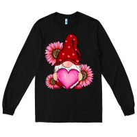 Black valentines day with sunflowers gnomes Long Sleeve Tee - RanaPortraitStore