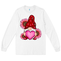 White valentines day with sunflowers gnomes Long Sleeve Tee - RanaPortraitStore