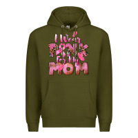 Army Green i wear pink for my mom Premium Hoodie - CowGirlArtShop