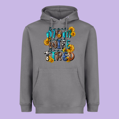Super Mom Super Wife Super Tired Heavyweight Hoodie Designed By Cowgirlartshop