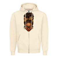 Sandshell afro messy bun leopard bow Zipper Hoodie - texasbilliewilder