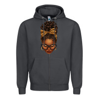 Smoke afro messy bun leopard bow Zipper Hoodie - texasbilliewilder