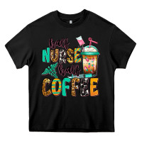 Black half nurse half coffee Heavy Core Tee - Jasminsmagicworld