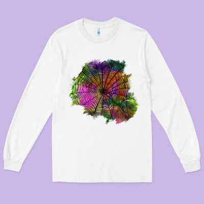 Halloween Spider Web For Patches Long Sleeve Tee Designed By Bundleandbundleshop