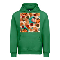 Emerald floral pumpkins seamless pattern Urban Hoodie - BundleAndBundleShop