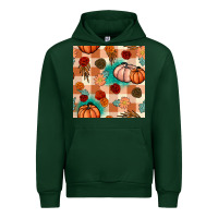 Forest Green floral pumpkins seamless pattern Urban Hoodie - BundleAndBundleShop