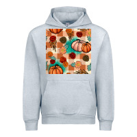 Heather Grey floral pumpkins seamless pattern Urban Hoodie - BundleAndBundleShop