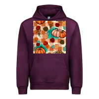 Mauve Wine floral pumpkins seamless pattern Urban Hoodie - BundleAndBundleShop
