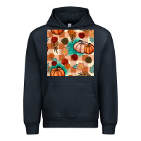 Navy floral pumpkins seamless pattern Urban Hoodie - BundleAndBundleShop