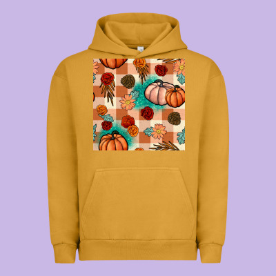Floral Pumpkins Seamless Pattern Urban Hoodie Designed By Bundleandbundleshop