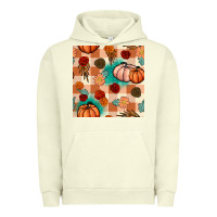 Pigment Pistachio floral pumpkins seamless pattern Urban Hoodie - BundleAndBundleShop