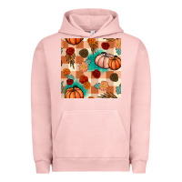 Pigment Salmon floral pumpkins seamless pattern Urban Hoodie - BundleAndBundleShop