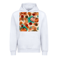 White floral pumpkins seamless pattern Urban Hoodie - BundleAndBundleShop