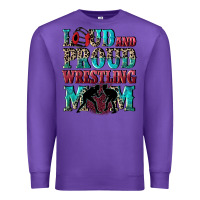 Purple Loud and proud wrestling Mom Mother's Day Premium Sweatshirt - CowGirlArtShop