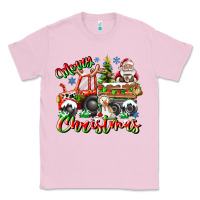 Bubblegum Pink Merry Christmas  tractor Classic Tee - CowhideDigitalArt
